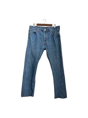 Levi’s 501 Men’s Size W36 L32 Blue Cotton Straight Leg Button Fly Jeans